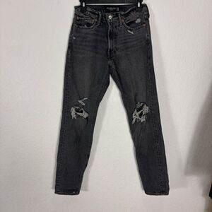 Abercrombie & Fitch Black Vintage Stretch Slim 90's Distressed Skinny Jeans